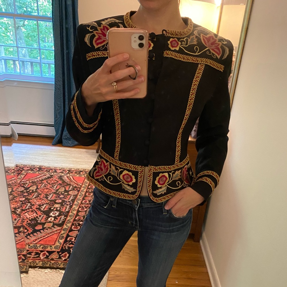 COPY - Black floral embroidered matador jacket